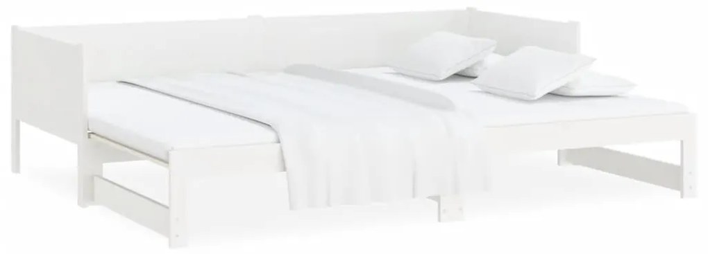 Sofá-cama de puxar 2x(90x200) cm pinho maciço branco