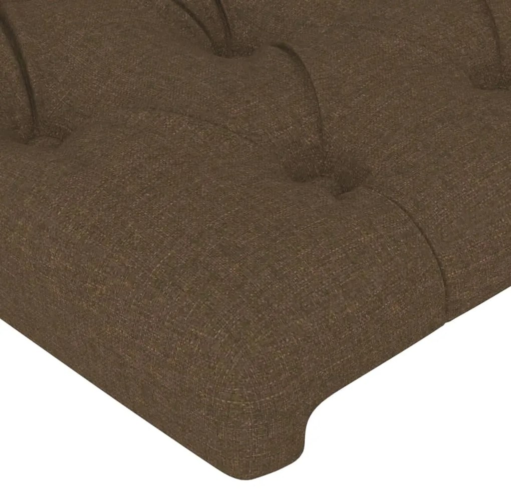 Estrutura de cama sem colchão 90x200 cm tecido castanho-escuro