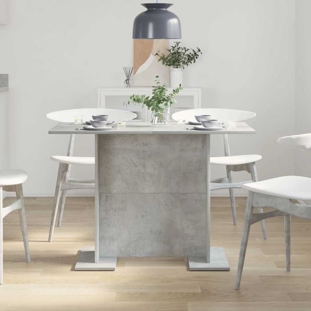 Mesa de jantar vidaXL Cinza Concreto 110x60x75 cm Madeira engenheirada