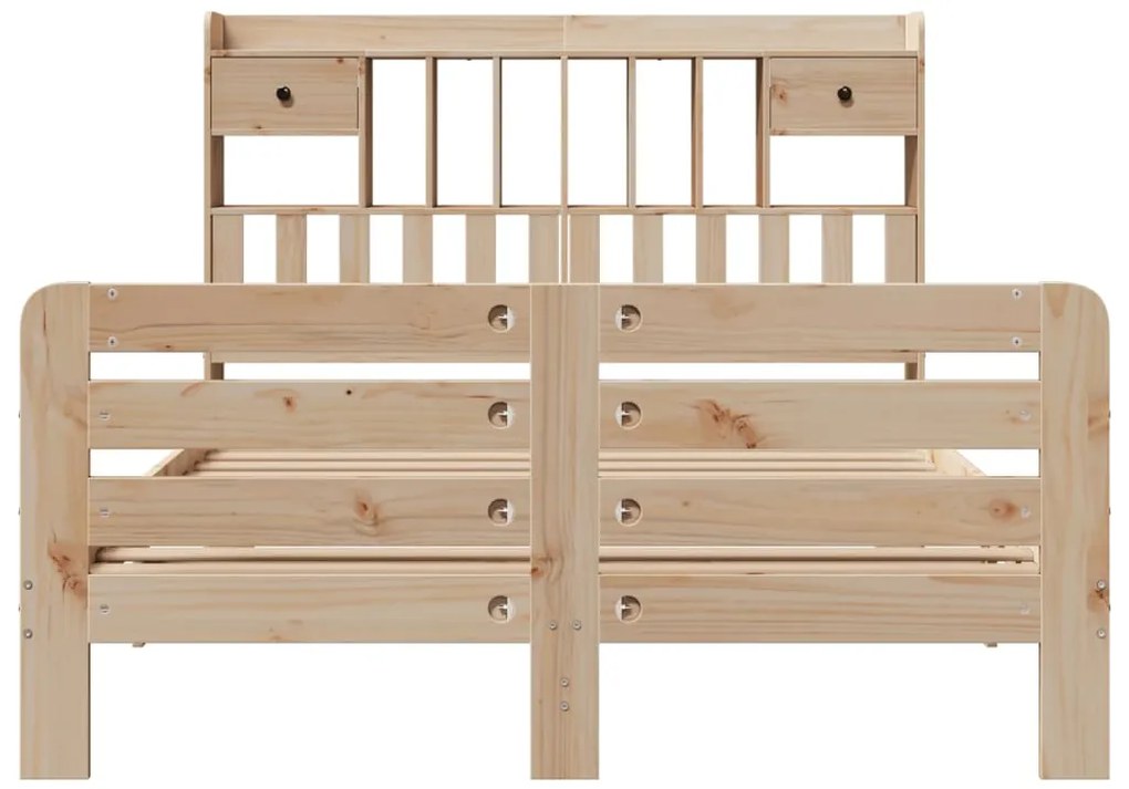 Cama com estante sem colchão 140x190 cm pinho maciço