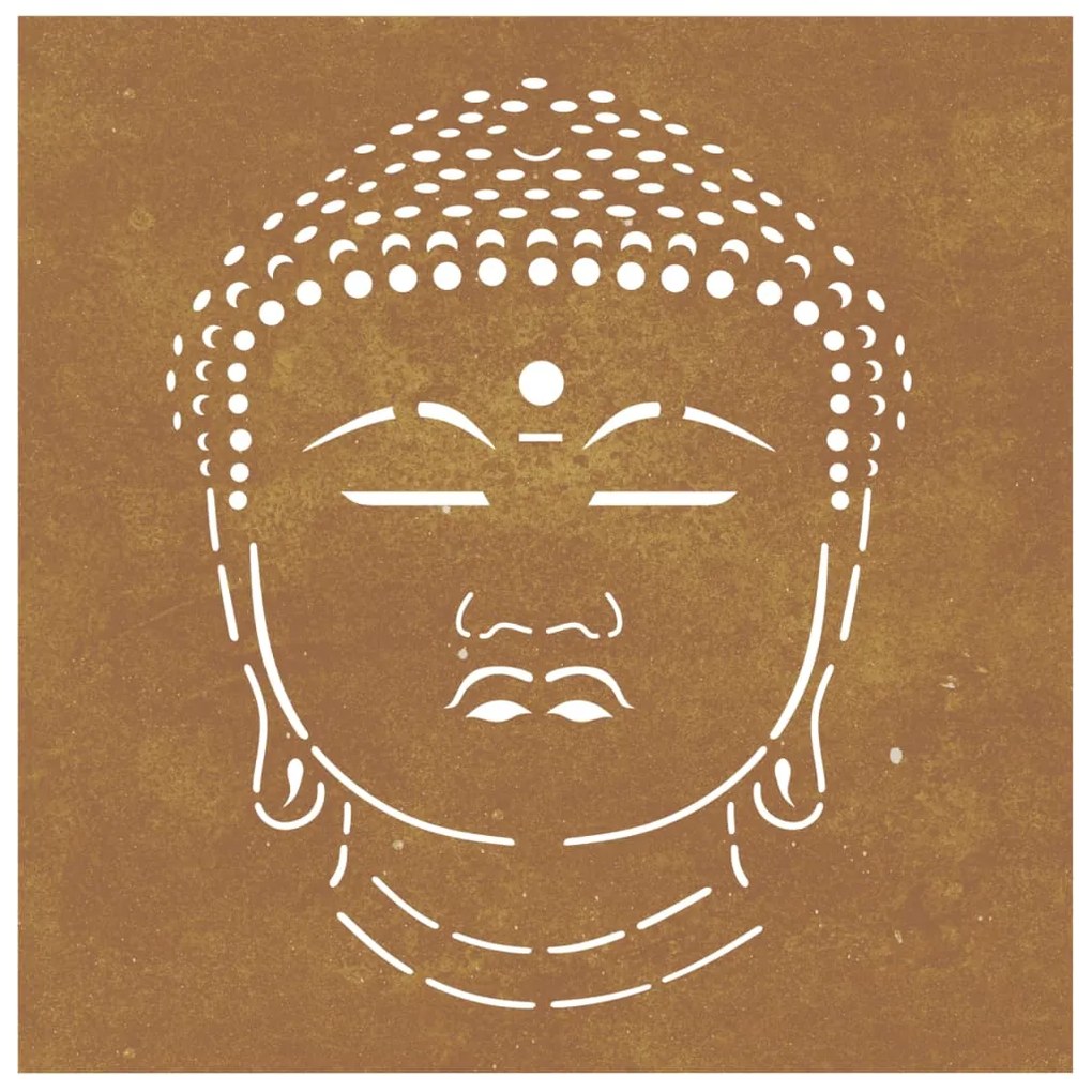 Decoração de Parede para Jardim - Cabeça Buda - Aço Corten - 105x55cm