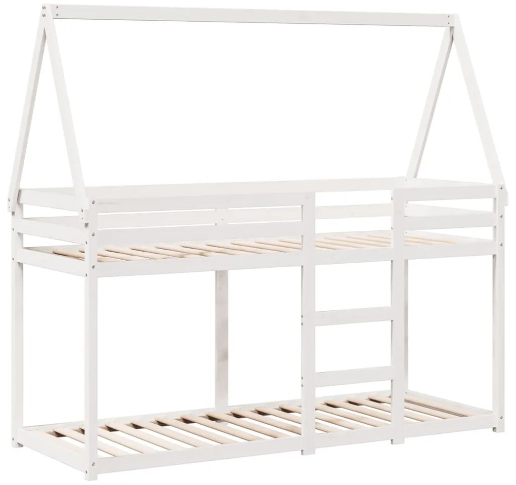 Beliche com telhado 75x190 cm madeira de pinho maciça branco