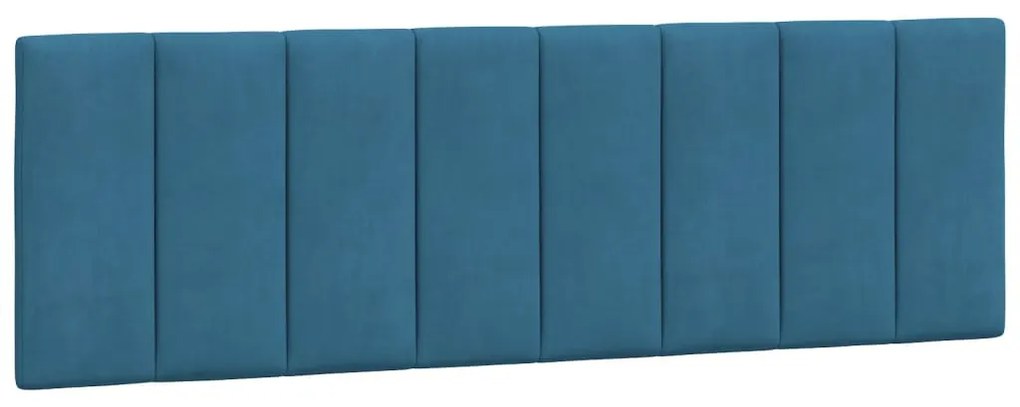 Estrutura de cama c/ luzes LED 160x200 cm veludo azul