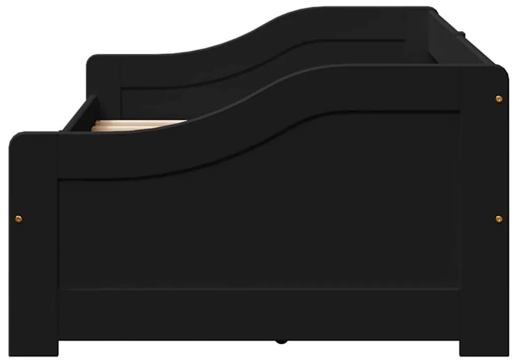 Sofá-cama com 2 gavetas sem colchão 90x200 cm IRUN preto