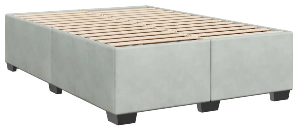 Estrutura de cama sem colchão 140x190 cm veludo cinzento-claro