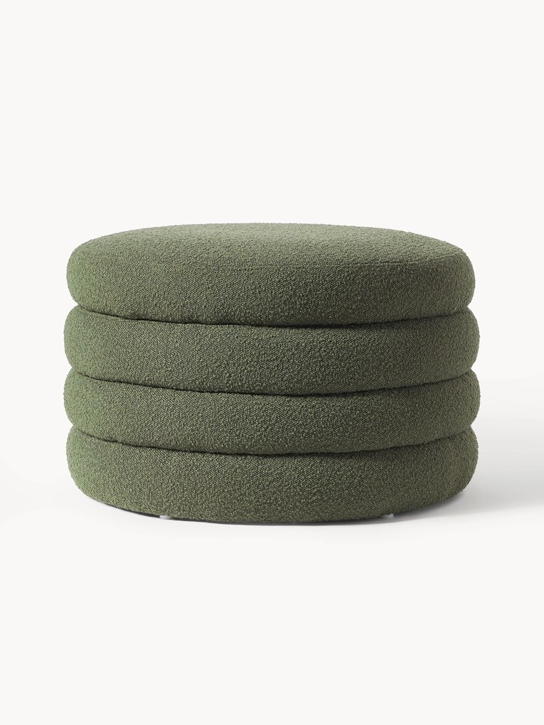 XL Bouclé Upholstered Stool Alto with Storage Space