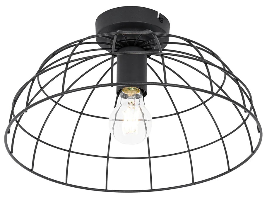 Luminária de teto industrial preta 35 cm - Hanze Industrial