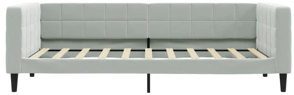Sofá-cama 90x190 cm veludo cinzento-claro