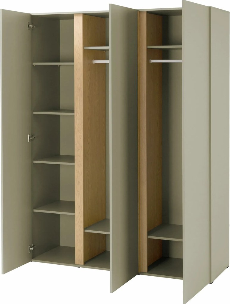 Roupeiro Fiosono 100, Eucalipto, Carvalho, 195x145x50cm, 108 kg, Portas para roupeiro: Com dobradiças