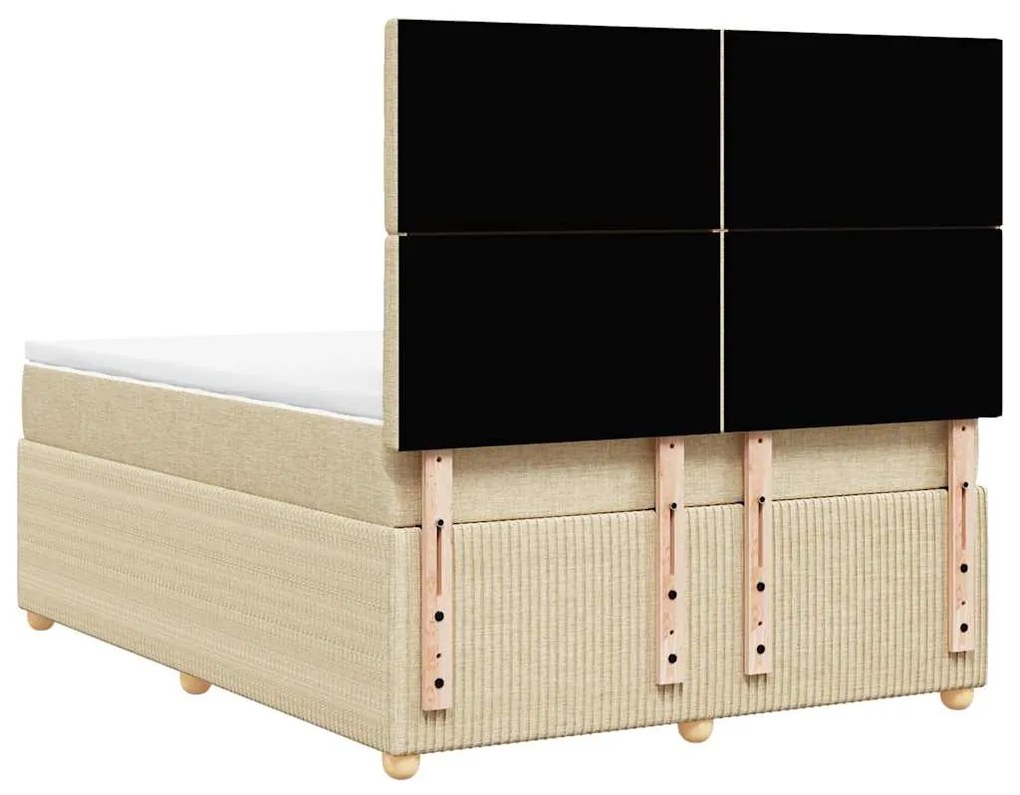 Cama com molas/colchão 160x200 cm tecido cor creme