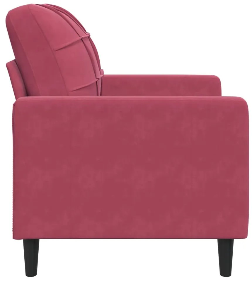 Poltrona 60 cm veludo vermelho-tinto