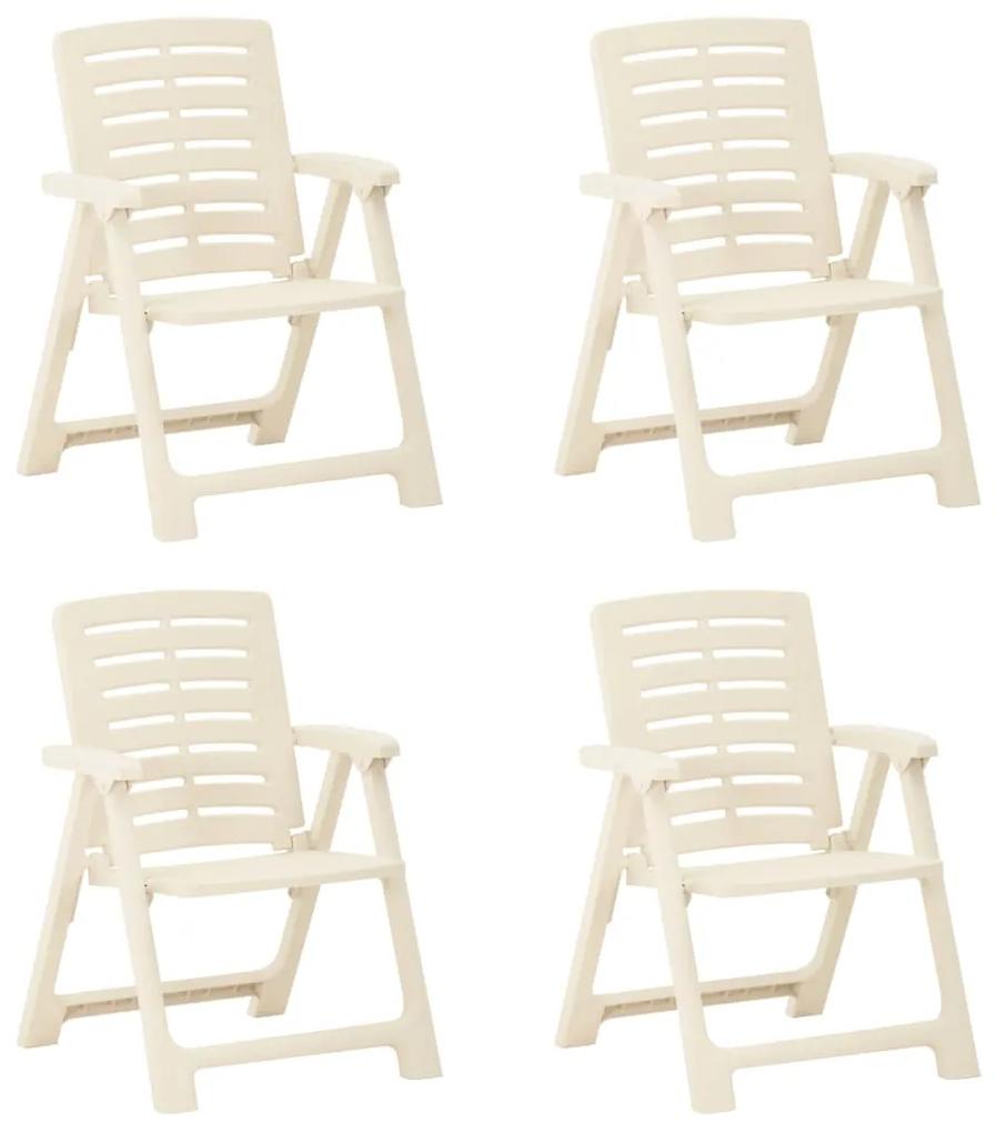 315839 vidaXL Cadeiras de jardim 4 pcs plástico branco
