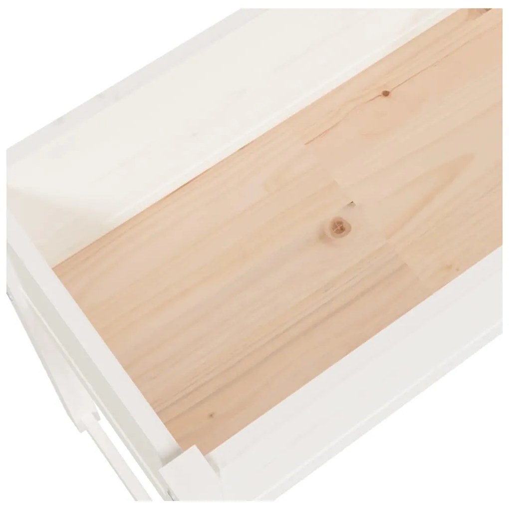 Vaso/floreira 78x40x81 cm pinho maciço branco