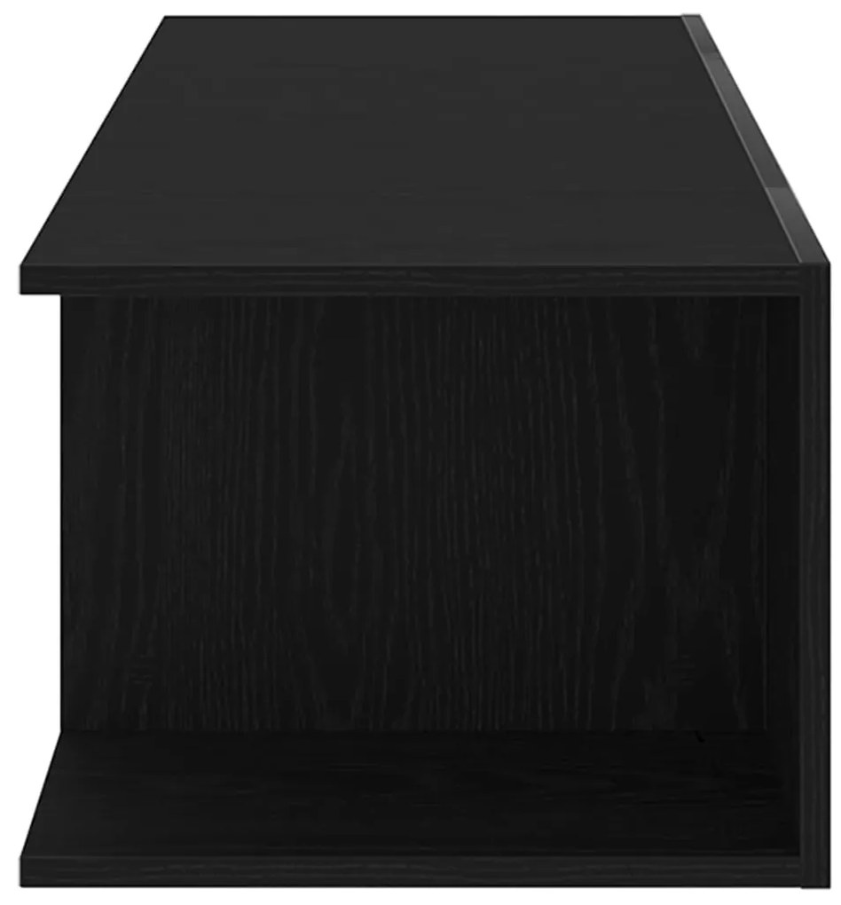 Armário de TV vidaXL com Luzes LED Carvalho Preto 90x39x30 cm Madeira
