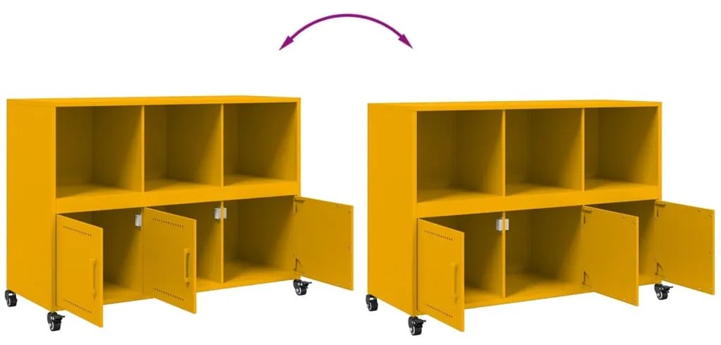 Aparador 100,5x39x72 cm aço amarelo mostarda