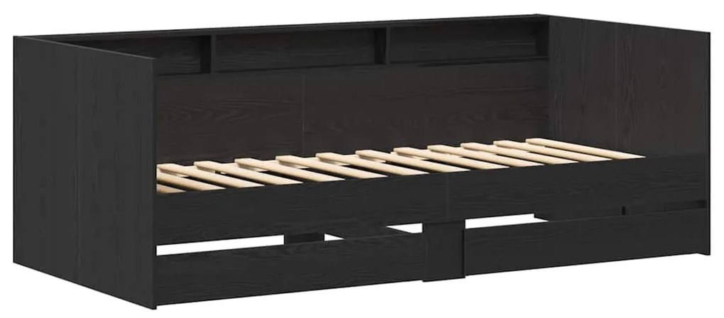 Cama de Dia com Gavetas Cinza Concreto 90x200 cm Madeira Reforçada