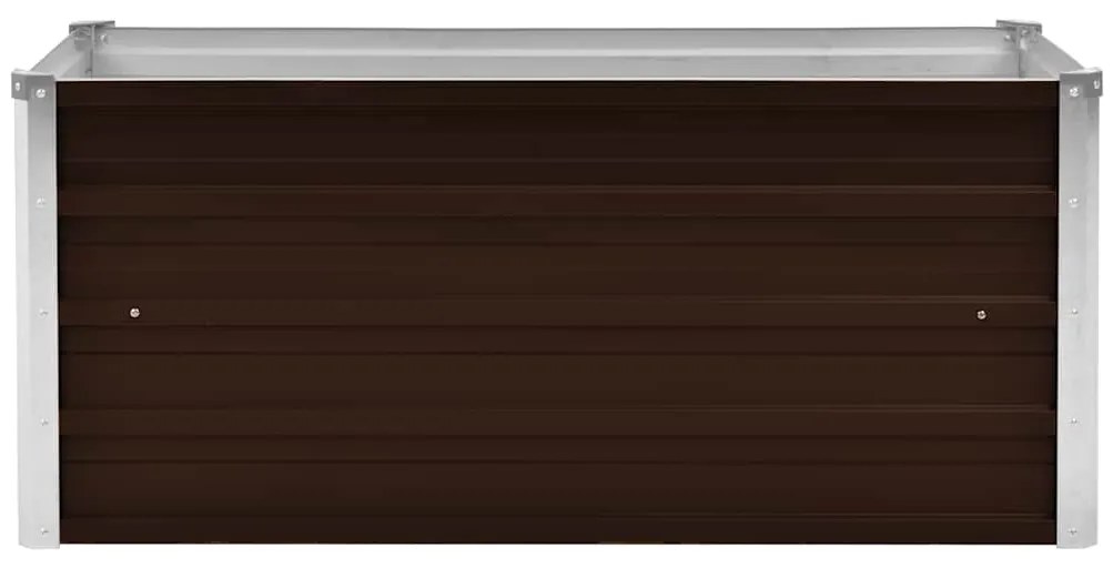 Canteiro elevado de jardim aço galvanizado 100x40x45cm castanho