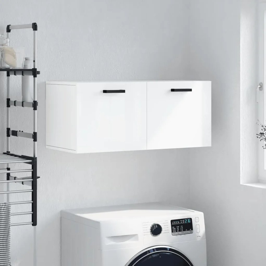 830078 vidaXL Armário de parede 80x36,5x35 cm deriv. madeira branco brilhante