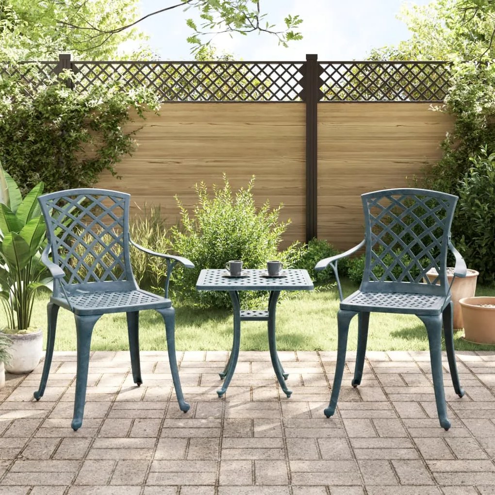 Cadeiras de jardim 2 pcs alumínio fundido verde