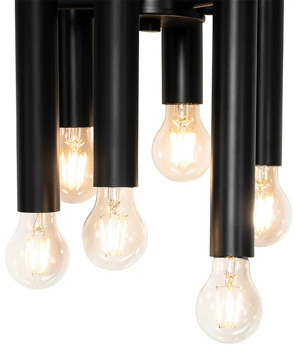Candeeiro de suspensão Art Déco preto 12 luzes - Tubi
