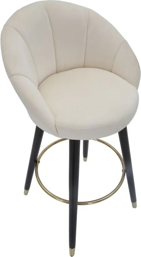 BANCO DE BAR PRAGUE 55X56X104 CM CREME, DOURADO E PRETO