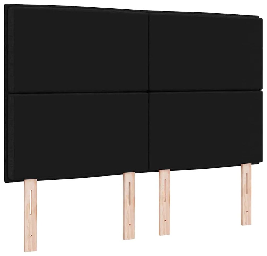 Cabeceira LED Design de Linhas Preta 80 cm Tecido