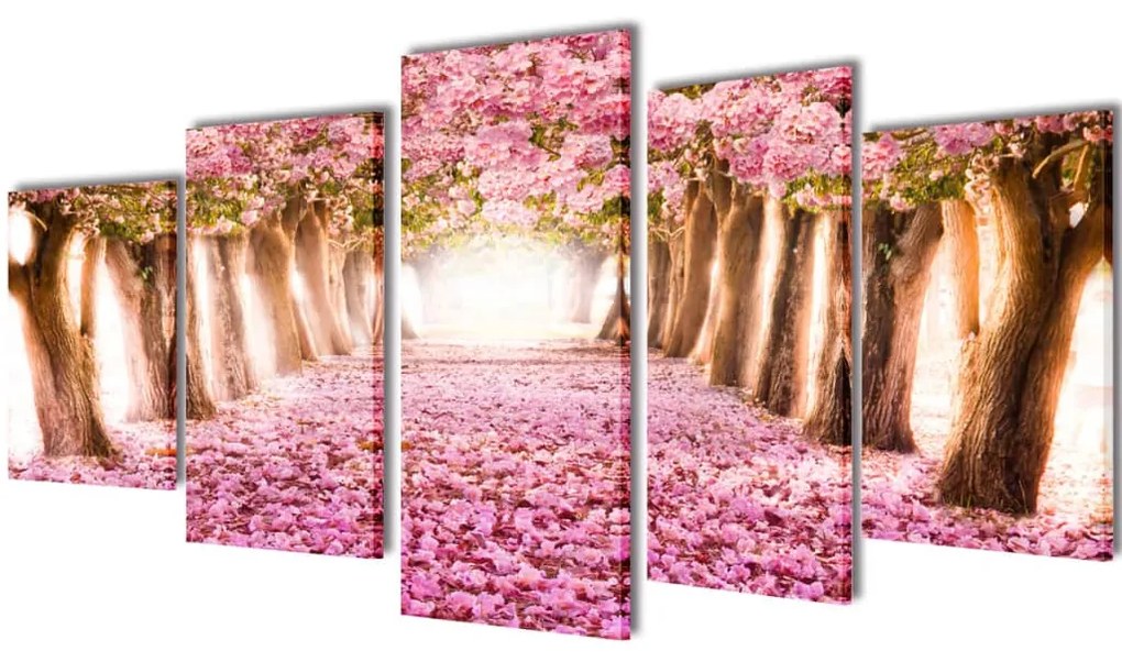 241575 vidaXL Políptico flor de cereja 200 x 100 cm
