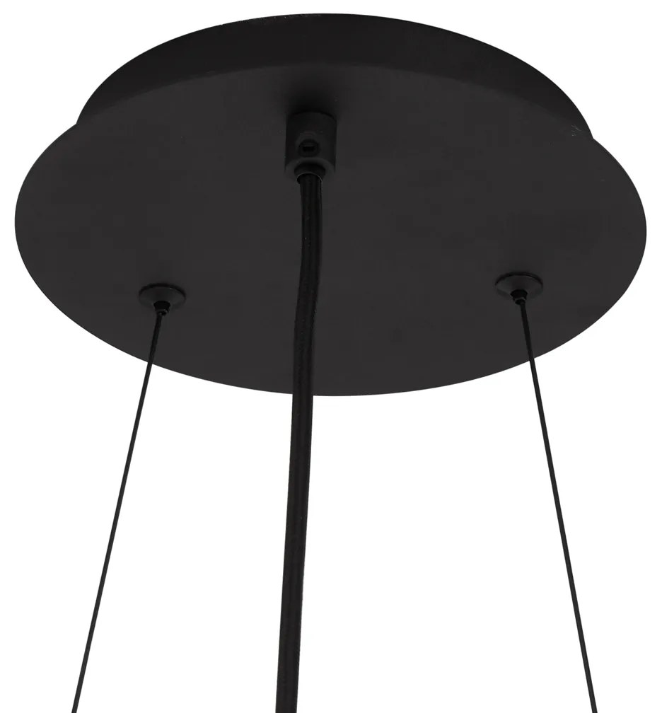 Candeeiro suspenso industrial preto 9 luzes - Knight