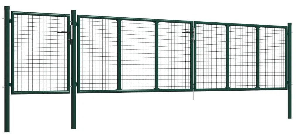 Portão de jardim 500x100 cm aço verde