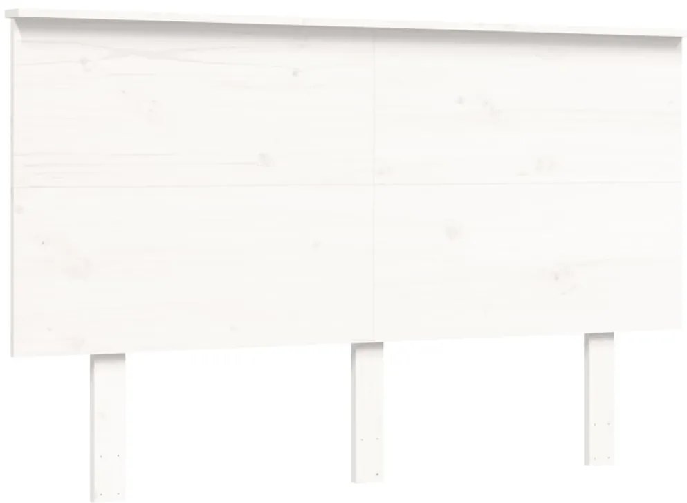 Cama sem colchão 140x190 cm madeira de pinho maciça branco