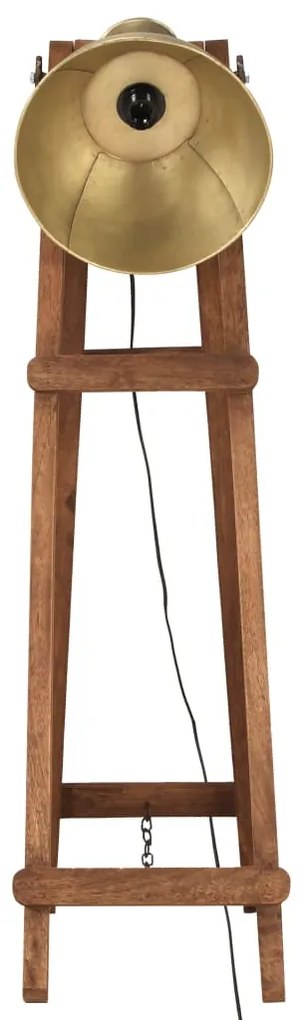 Candeeiro de pé E27 madeira de mangueira maciça bronze