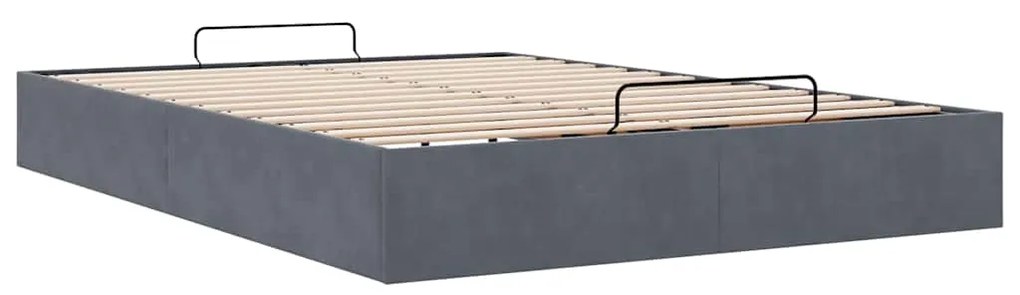 Estrutura de cama otomana sem colchão 140x200cm cinzento escuro