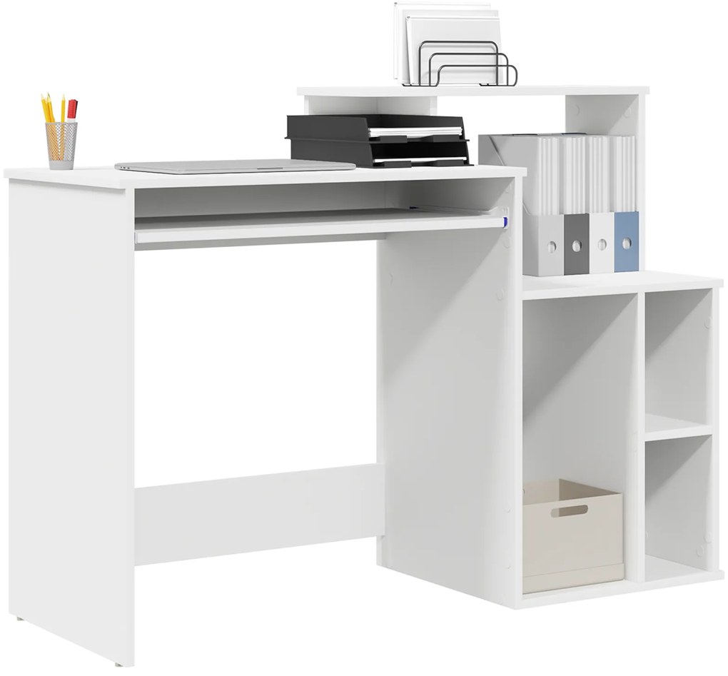 Mesa com Armazenamento Branca 120.5x44x88.5 cm Madeira Reconstituída