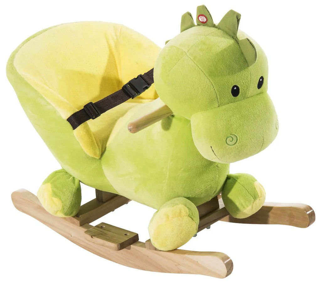 ® Cavalito de Baloiço bebé +18 meses Cadeira de Baloiço de Dinossáurio de Peluche 60x33x45 cm