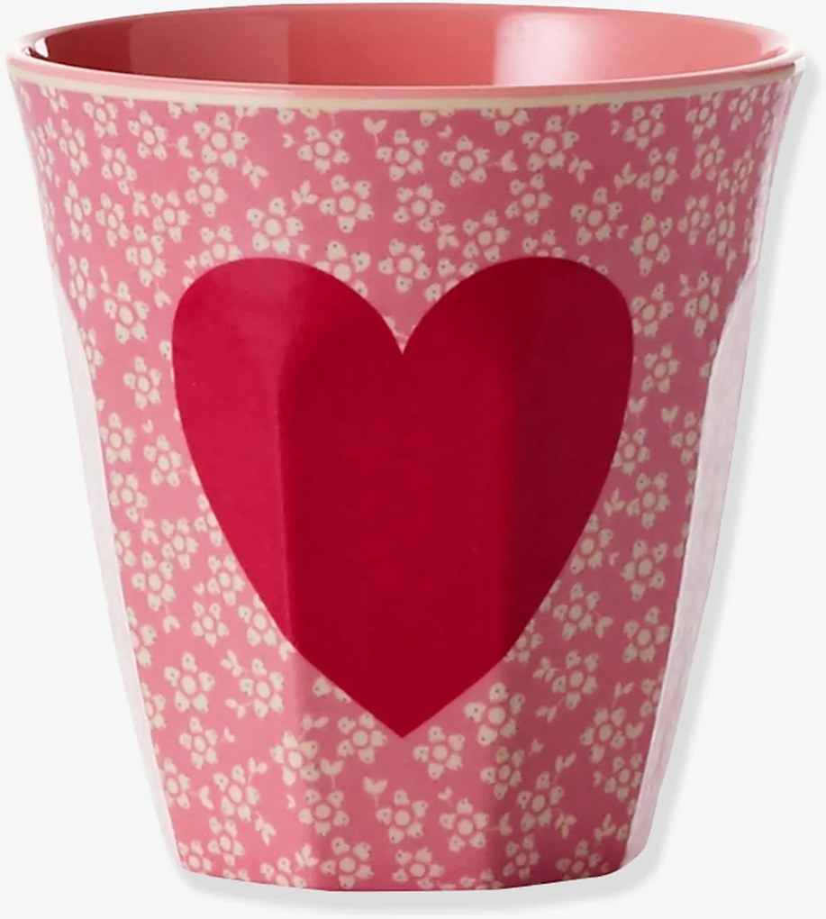 Copo de melamina HEART 250 ml para crianças rice rosa-blush