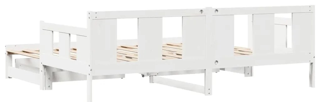 Sofá-cama com gavetão e gavetas sem colchão 90x190 cm branco