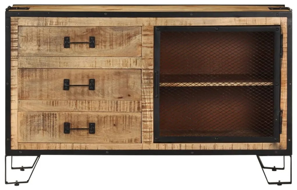 Aparador 100x31x60 cm madeira de mangueira maciça e áspera