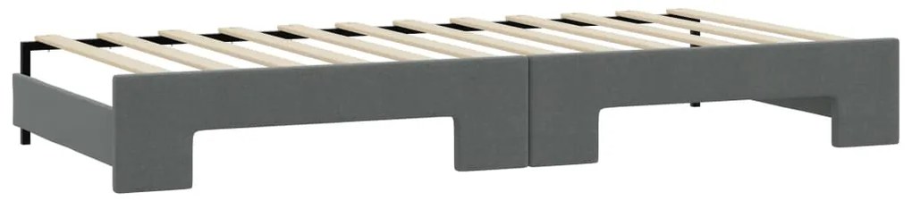 Sofá-cama c/ gavetão/colchões 100x200cm tecido cinzento-escuro