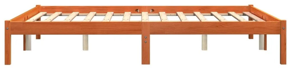 Cama sem colchão 150x200 cm madeira pinho maciça castanho-mel