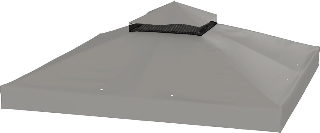 Lona substituição para tenda 3 x 3 m (NÃO INCLUIDA) para tenda de 2 níveis; proteção UPF30+; orifícios de drenagem; cinzenta