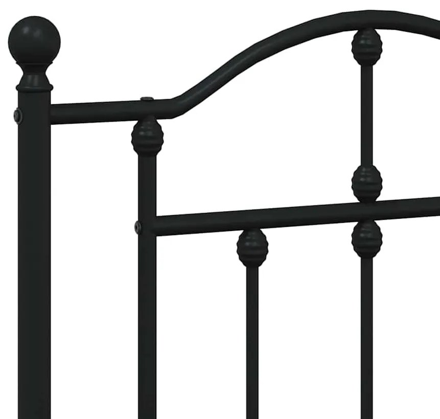 Estrutura de cama com cabeceira 193x203 cm metal preto