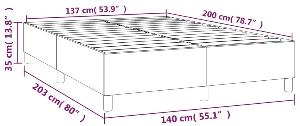 Estrutura de cama com molas 140x200 cm veludo cinzento-escuro