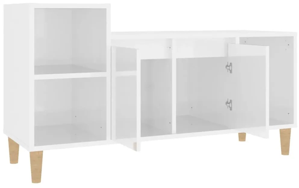 Móvel para TV 100x35x55 cm derivados madeira branco brilhante