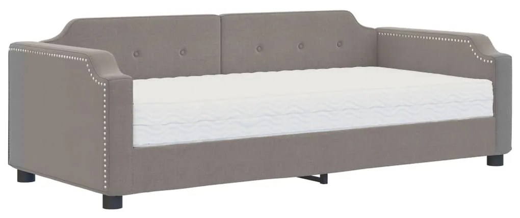 Sofá-cama com colchão 80x200 cm tecido cinzento-acastanhado