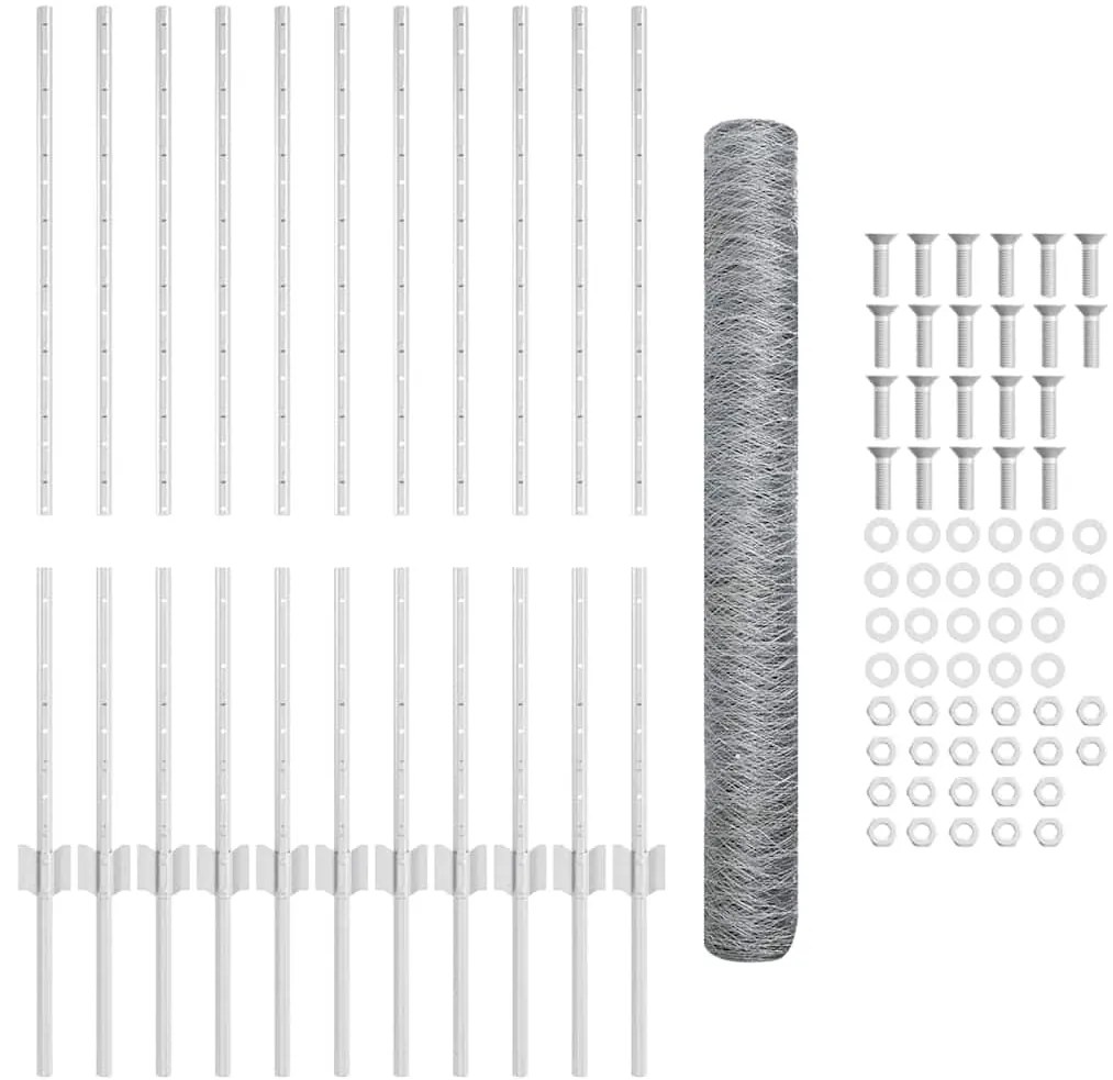 Conjunto de Cerca de Jardim Hexagonal Conjunto de 2 Aço galvanizado