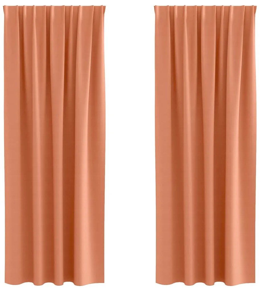 Cortinas com cortinas 2 pcs Terracota 260 x 140 cm Poliéster