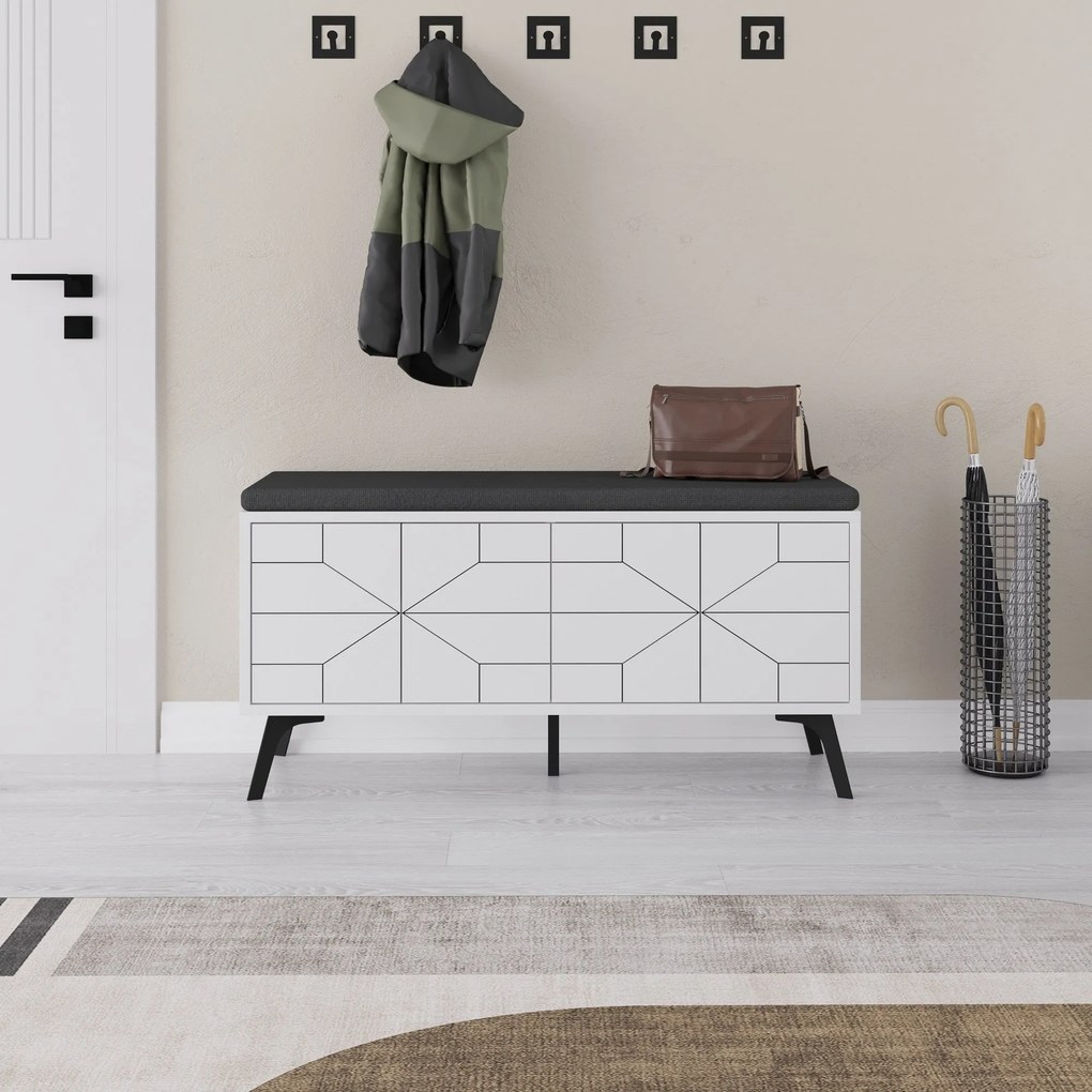 Armário Multiusos Berlin A – Nogueira e Branco – 60x200x35 cm