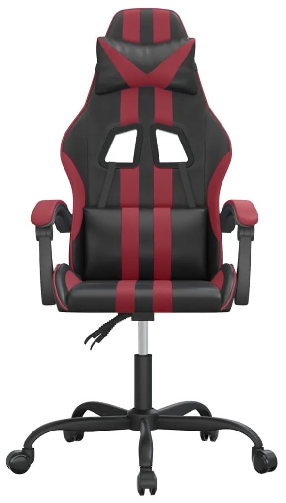 Cadeira gaming couro artificial preto e vermelho tinto