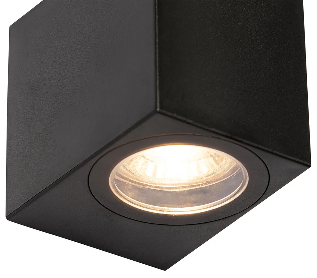 Aplique de parede inteligente para exterior preto IP65 incl. Wifi GU10 50mm - Baleno