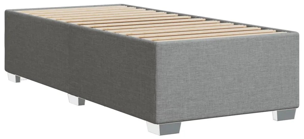 Estrutura de cama sem colchão 90x200 cm tecido cinzento-claro